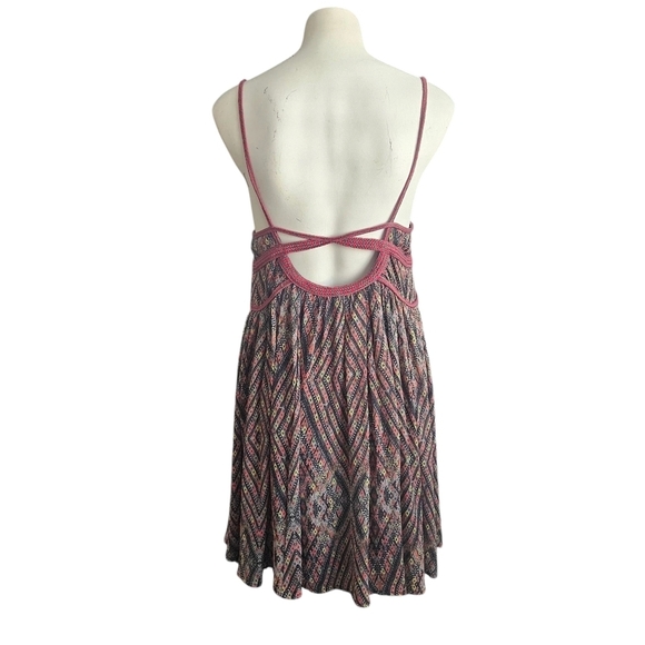 Free People Periscopes In Sky Babydoll Small Keyhole Strappy Aztec Mini Fairy - Picture 4 of 11